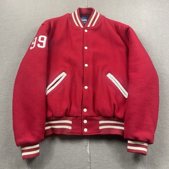 Holloway Other - Vintage Holloway Varsity Jacket Mens Medium Red Wool Bomber Prep Lined USA